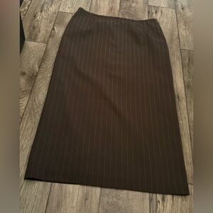 Focus 2000 Brown Pinstripe Pencil Skirt